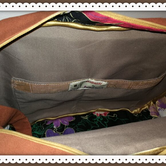 Crossbody Travel Bag for Women Canvas  Lightweight  Handmade Patchwork Design - Picture 12 of 12